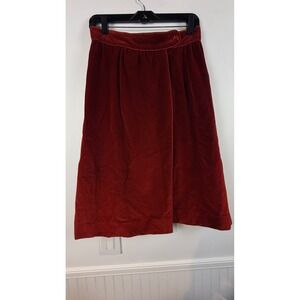 Vintage Gordon of Philadelphia Red Velvet Wrap Midi Skirt Size 10